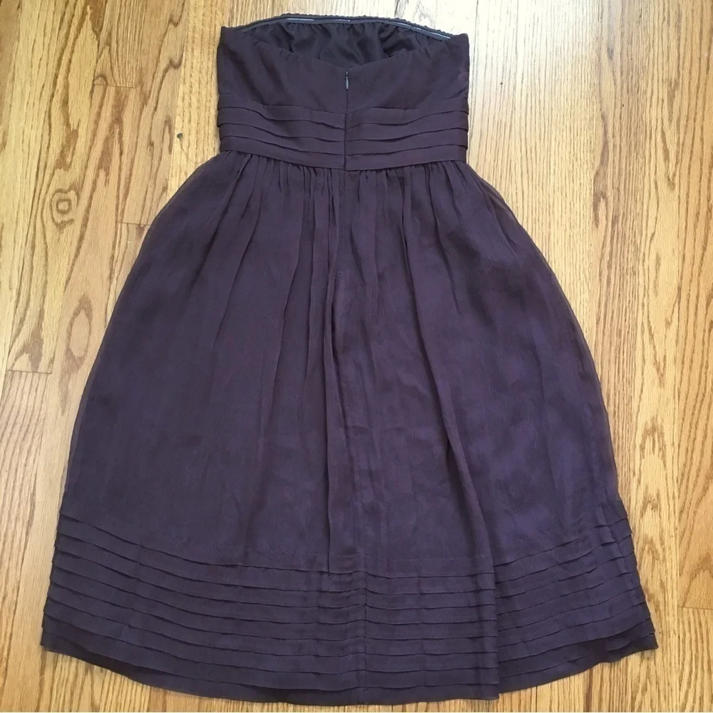 J. Crew juliet strapless chiffon 100% silk bridal prom mini dress